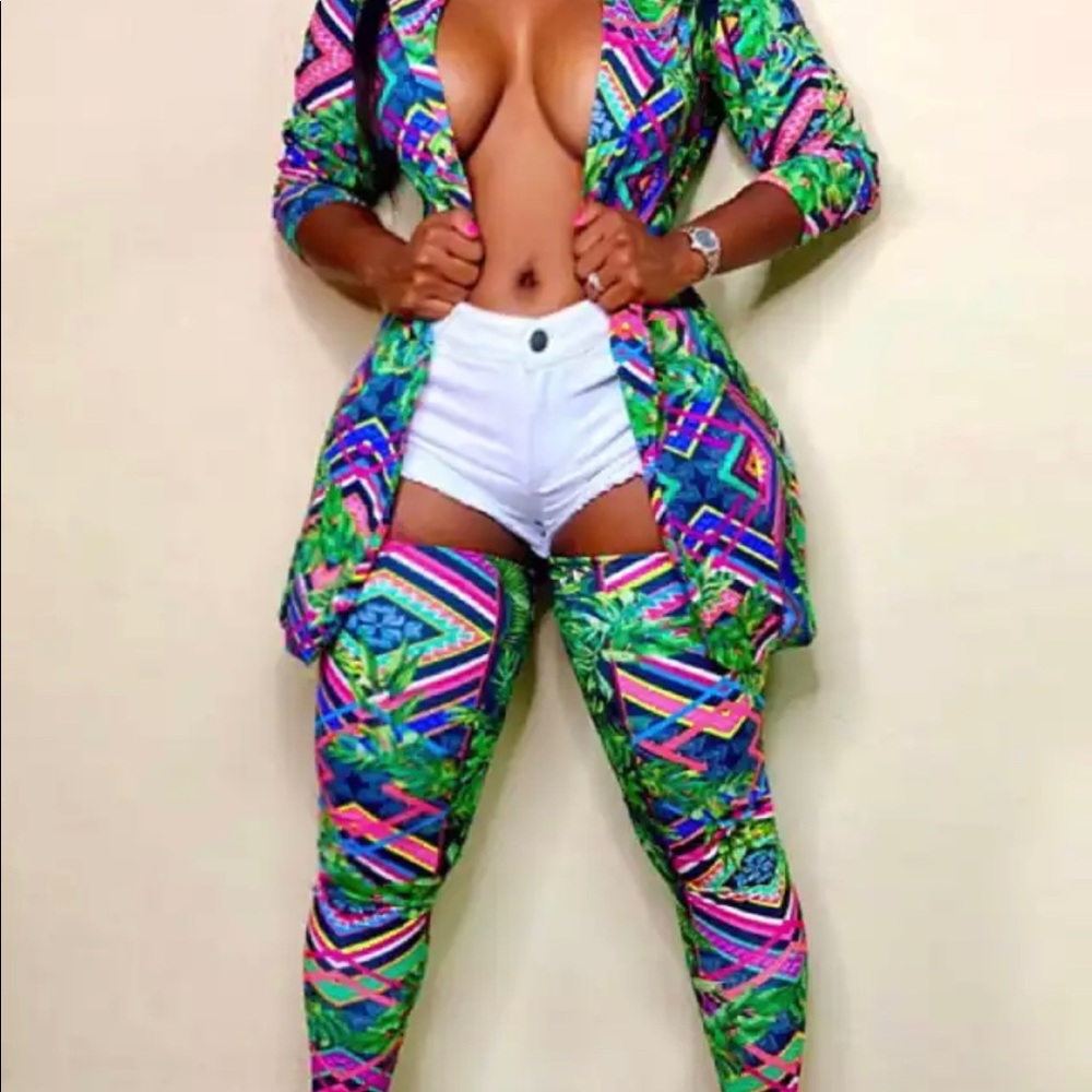 3 piece Tropical Blazer Set